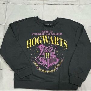 Hogwarts Black and Pink Crewneck Sweater